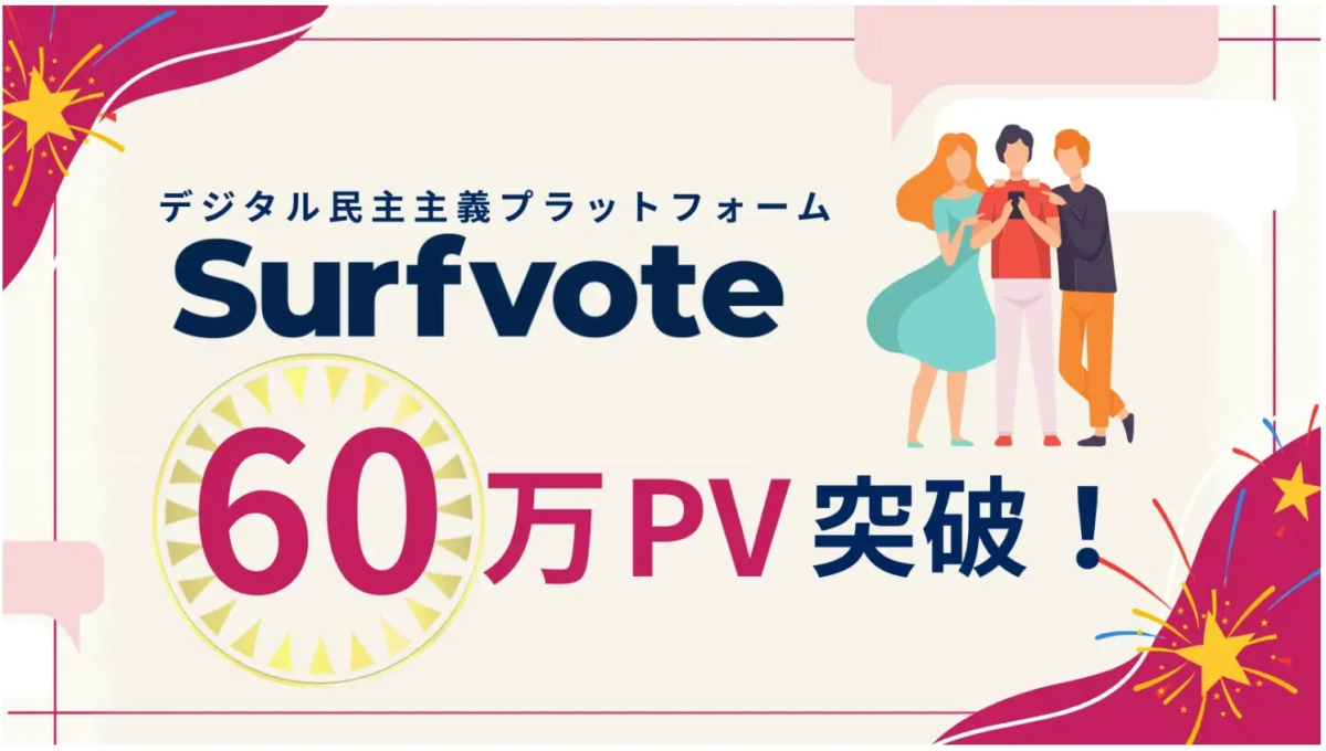 Surfvote 60万PV突破を示す画像