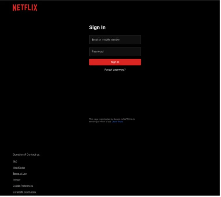 Netflixの偽ログインページ