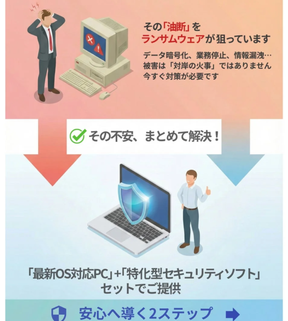 ハイエレコン、ランサムウェア対策強化へ「セキュリティとPC入替セット」提案