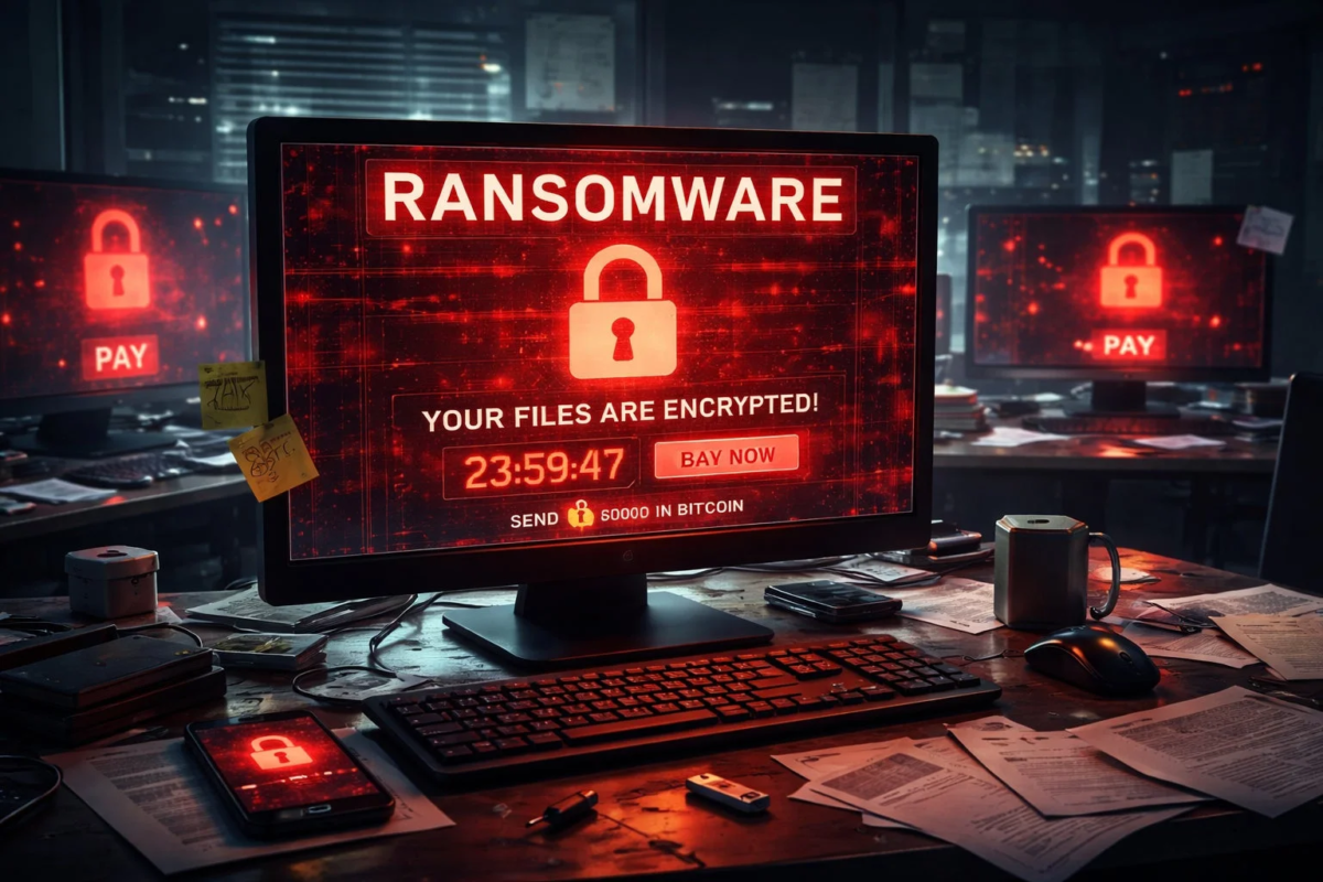 ランサムウェアの警告画面