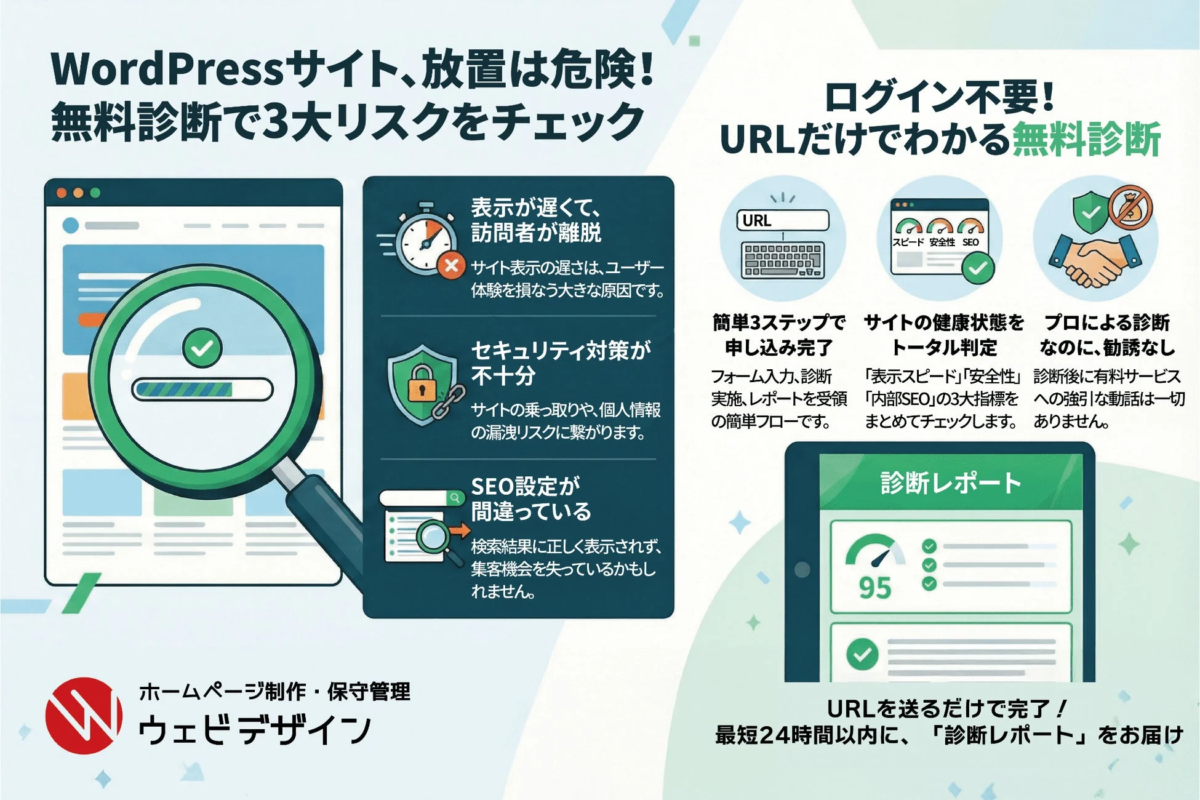 WordPress無料診断サービス 3大リスク