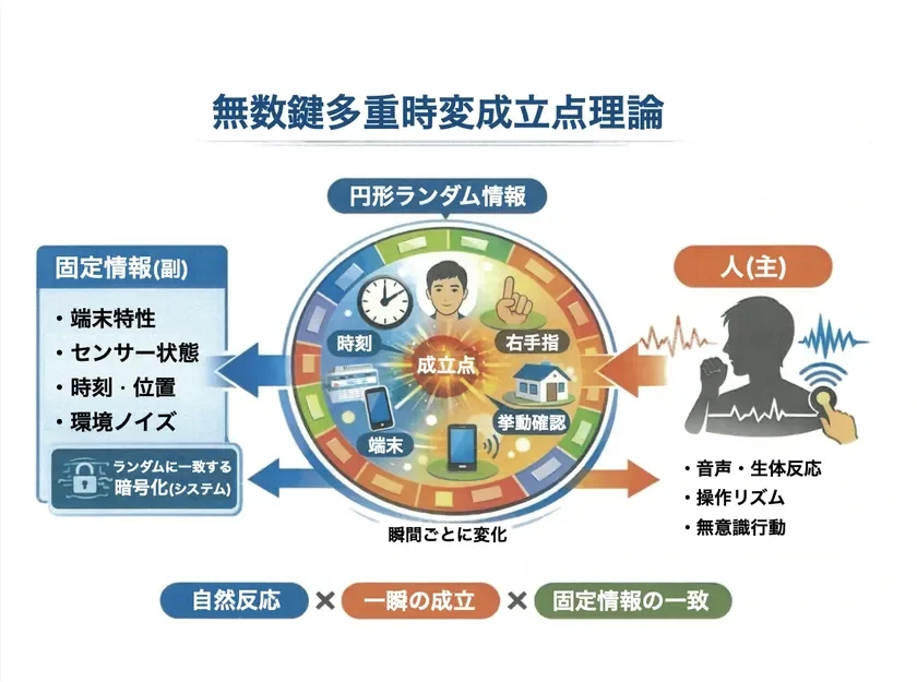 無数鍵多重時変成立点理論を示す図