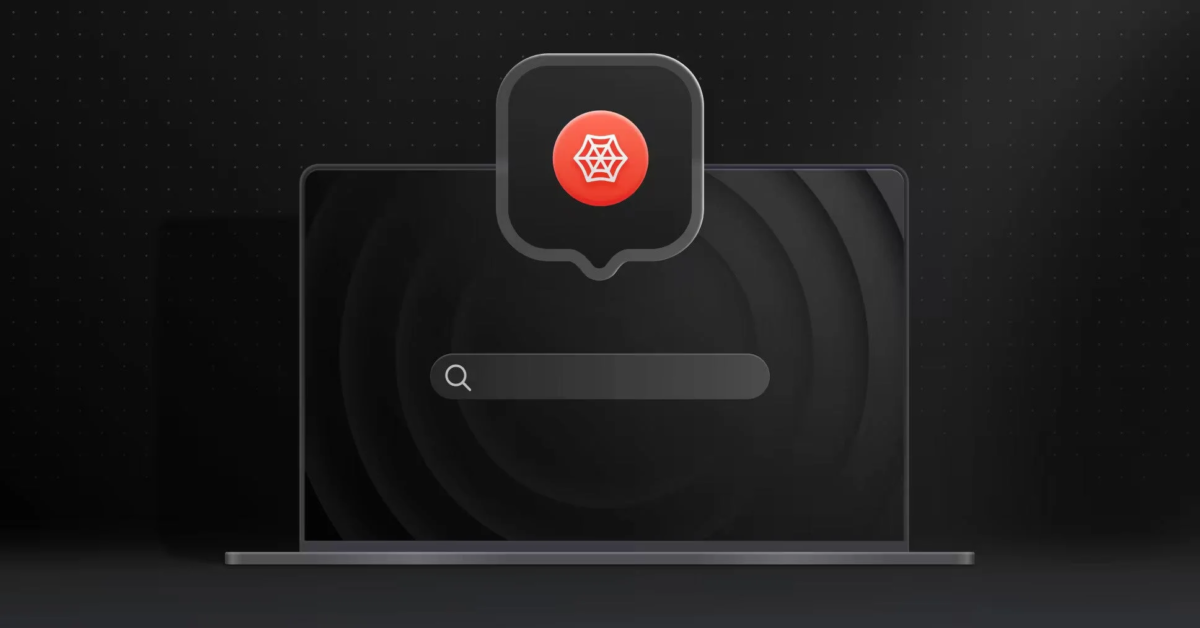 ノートパソコンとクモの巣のアイコン