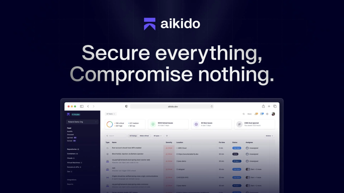 Aikidoのセキュリティダッシュボード画面