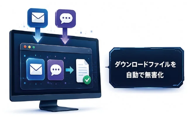ダウンロードファイルを自動で無害化