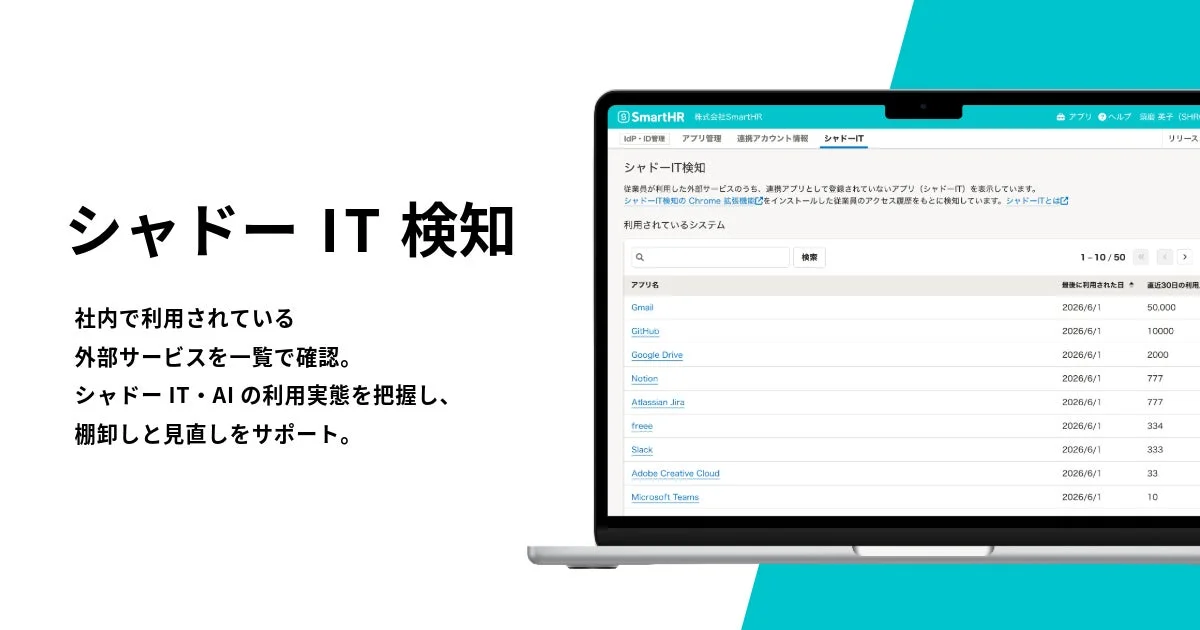 シャドーIT検知機能の画面イメージ