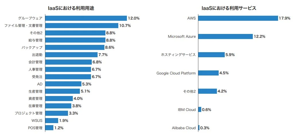 IaaSにおける利用用途・利用サービス
