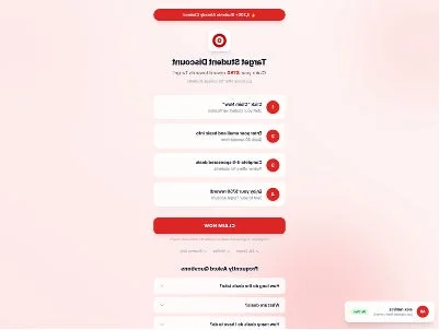 Targetの学生割引オファーを示すウェブページ